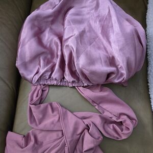 Pink Satin Hair Sleeping Bonnet
